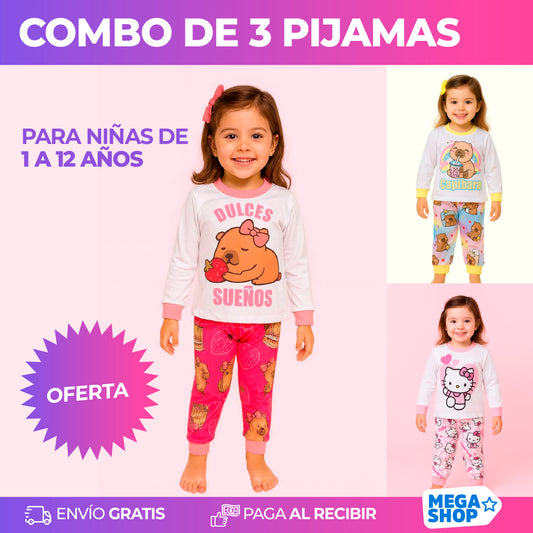 3 PIJAMAS NIÑA